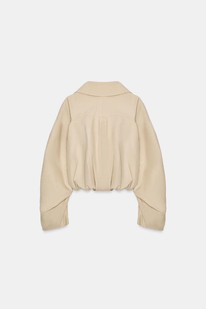 完売品 ZARA フリル付きクロップドトレンチコート M-Lサイズ新品タグ付き