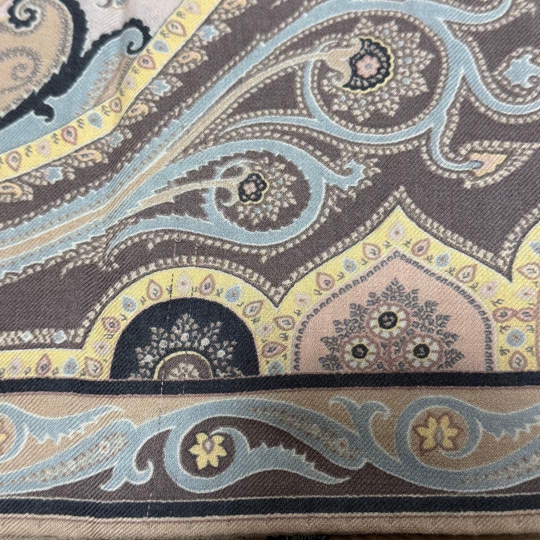 【未使用】ETRO エトロ 長方形 ストール スカーフ シルク混 ウール