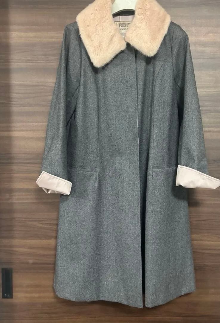 foxey グレー　ミンクファー付き　グレーコート
