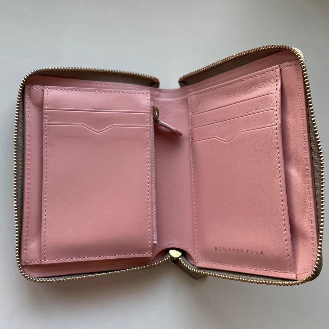 ボナベンチュラBONAVENTURA 二つ折り財布 グレージュ