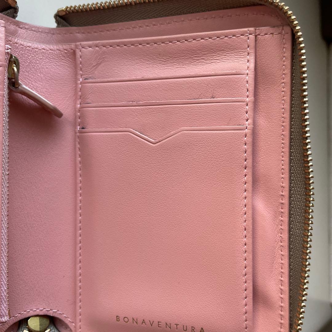 ボナベンチュラBONAVENTURA 二つ折り財布 グレージュ