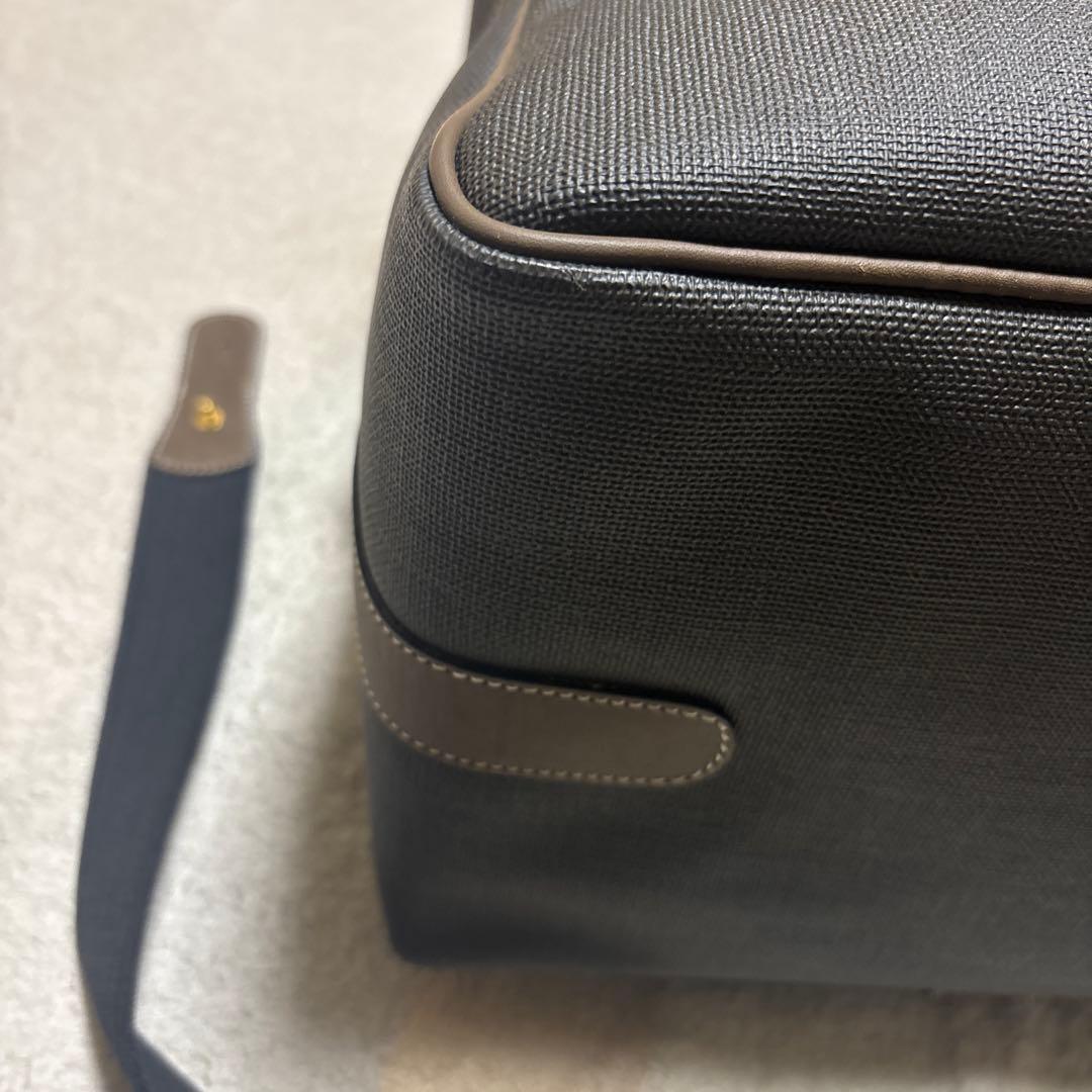 美品 dunhill ダンヒル レザー PVC ボストンバッグ ヘリンボーン