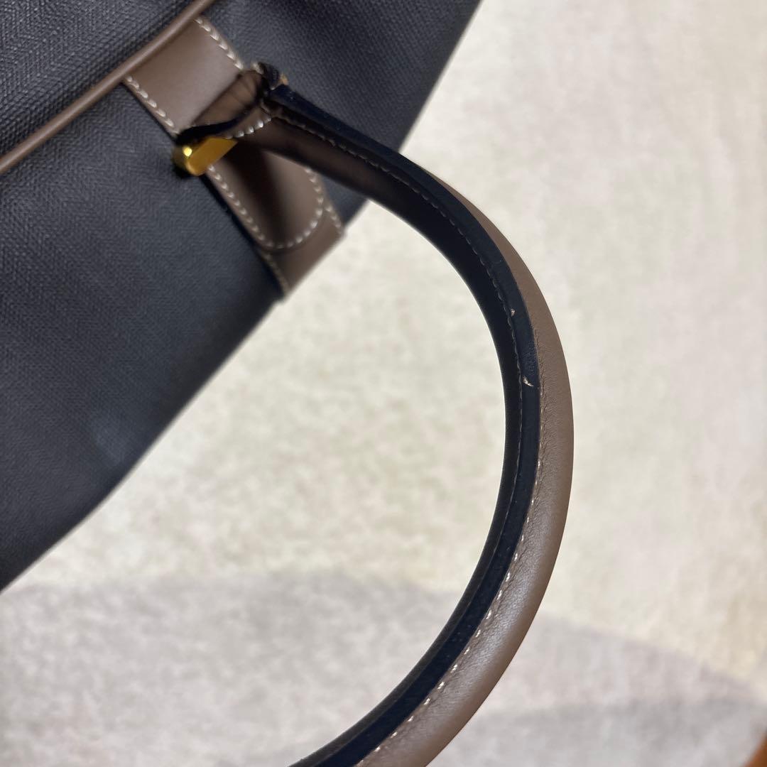 美品 dunhill ダンヒル レザー PVC ボストンバッグ ヘリンボーン