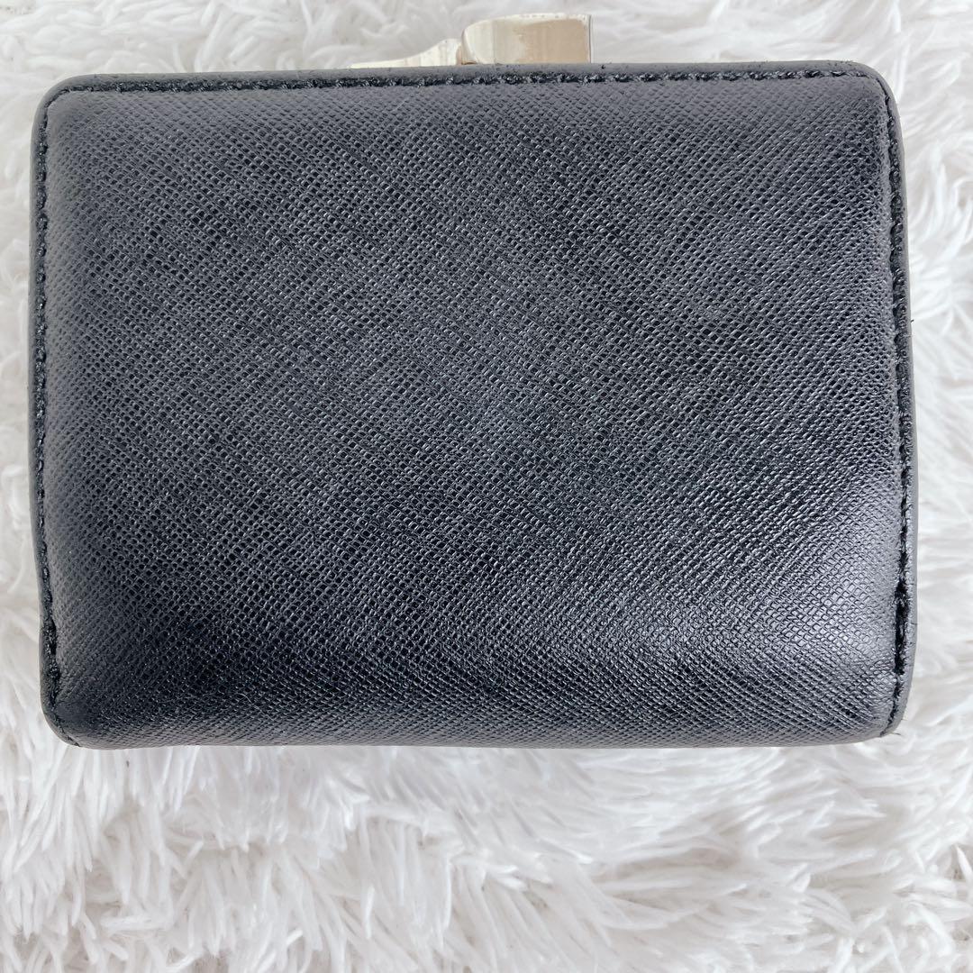 美品✨ ヴィヴィアンウエストウッド　三つ折り財布 がま口 ブラックオーブ