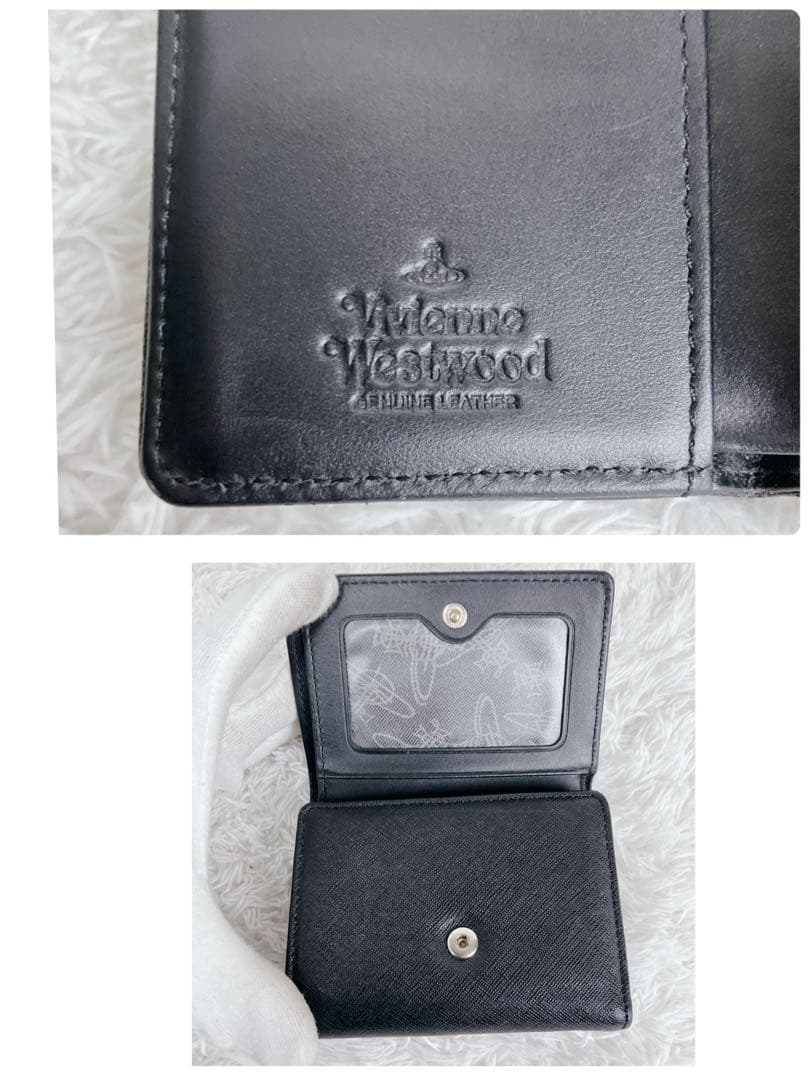 美品✨ ヴィヴィアンウエストウッド　三つ折り財布 がま口 ブラックオーブ