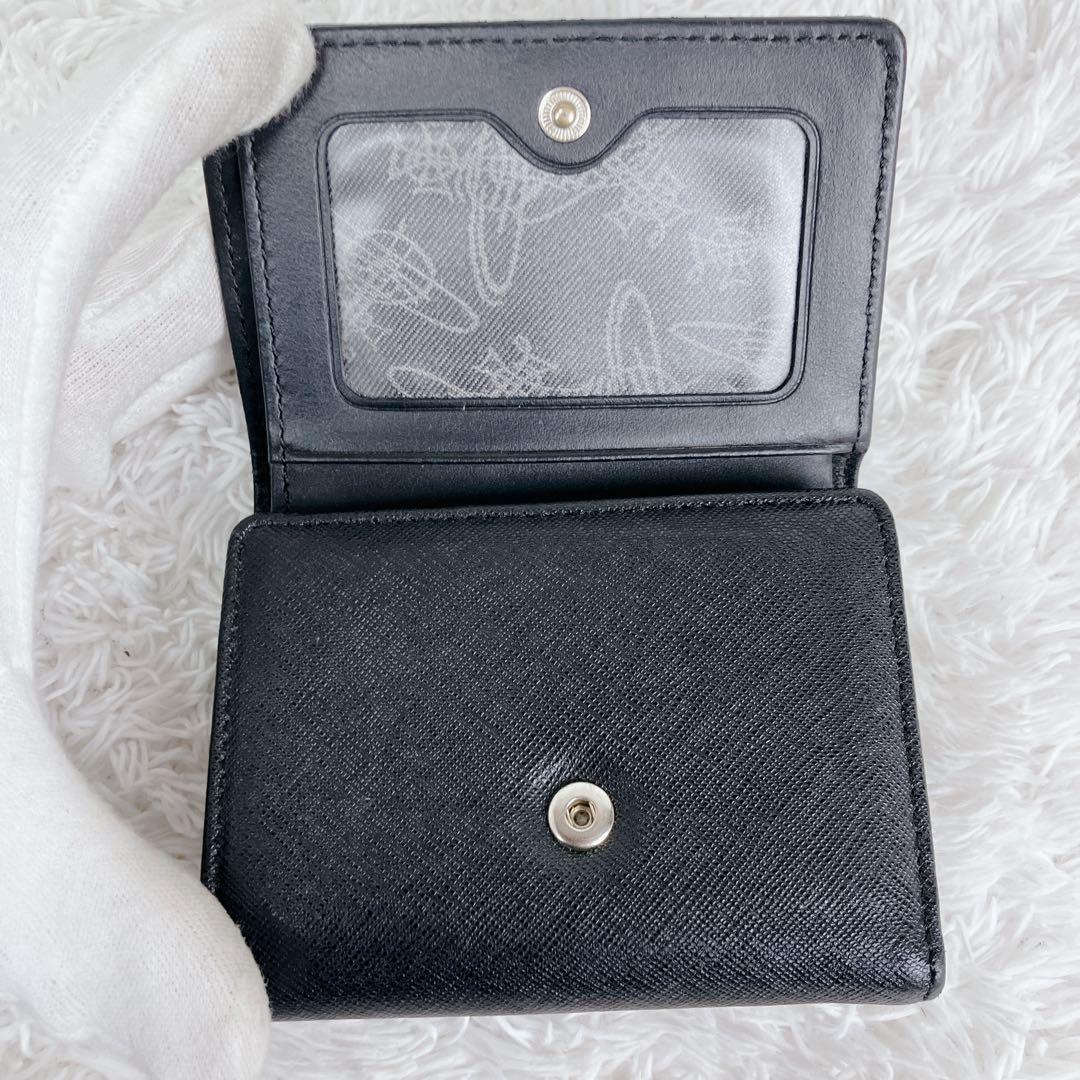 美品✨ ヴィヴィアンウエストウッド　三つ折り財布 がま口 ブラックオーブ