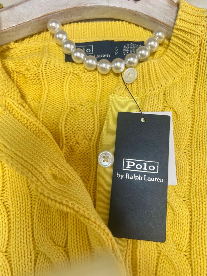 セールPoloポロ　ラルフ　ローレン　ケーブルニット　 カーディガン　ピンク