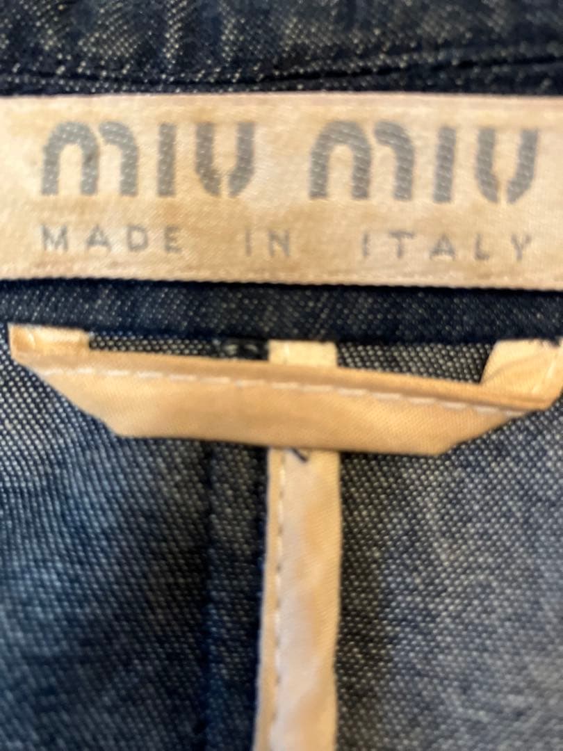 miu miu ダークブルーうすでデニム コート 40