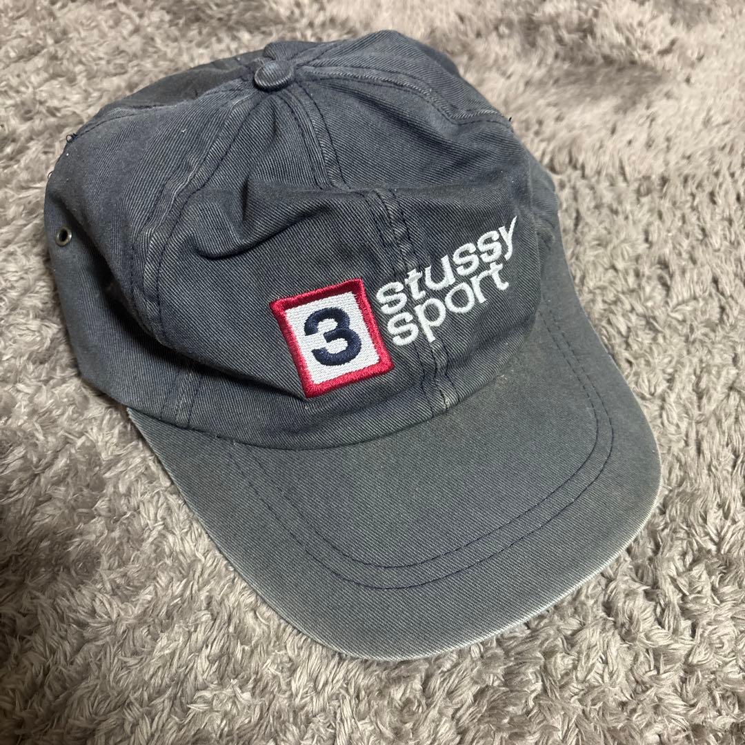stussy sport グレーキャップ　90s