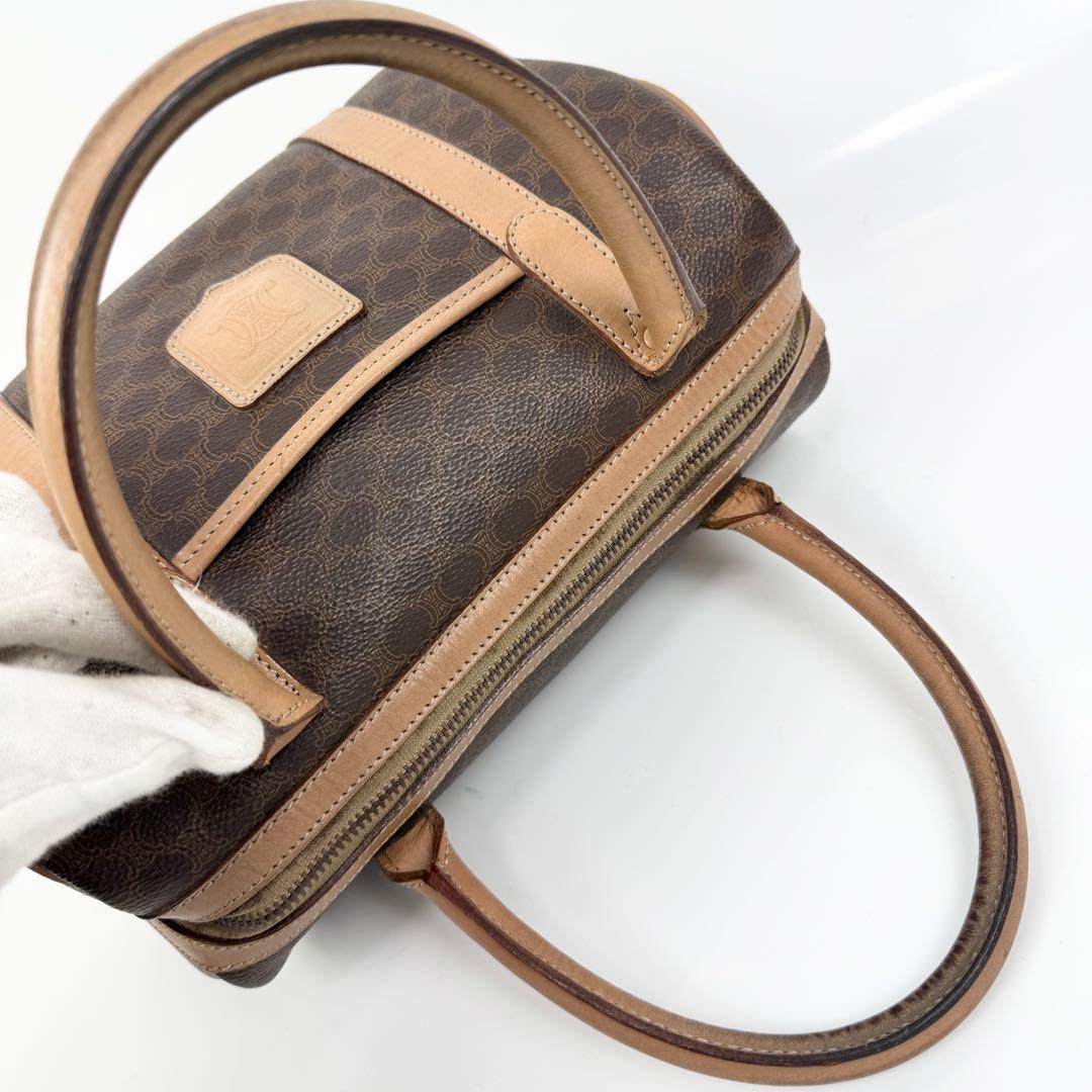 CELINE セリーヌ ミニボストン ハンドバッグ マカダム PVC レザー