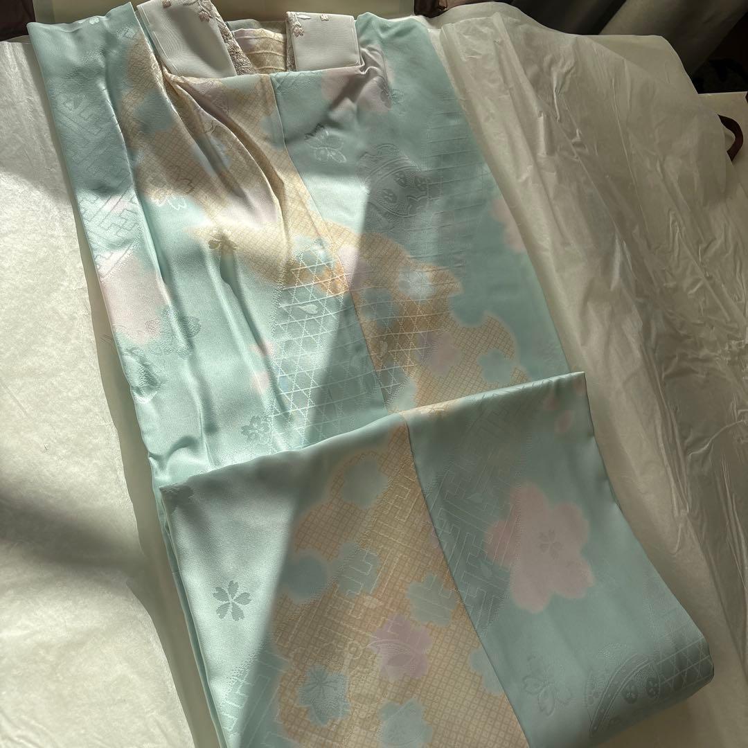 【美品】正絹振袖9点フルセット　からし色　卒業式　世美庵　ハレの日　長襦袢　振袖