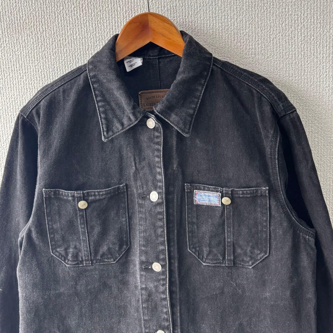 90s LAUREN JEANS ラルフローレン ブラック デニム カバーオール