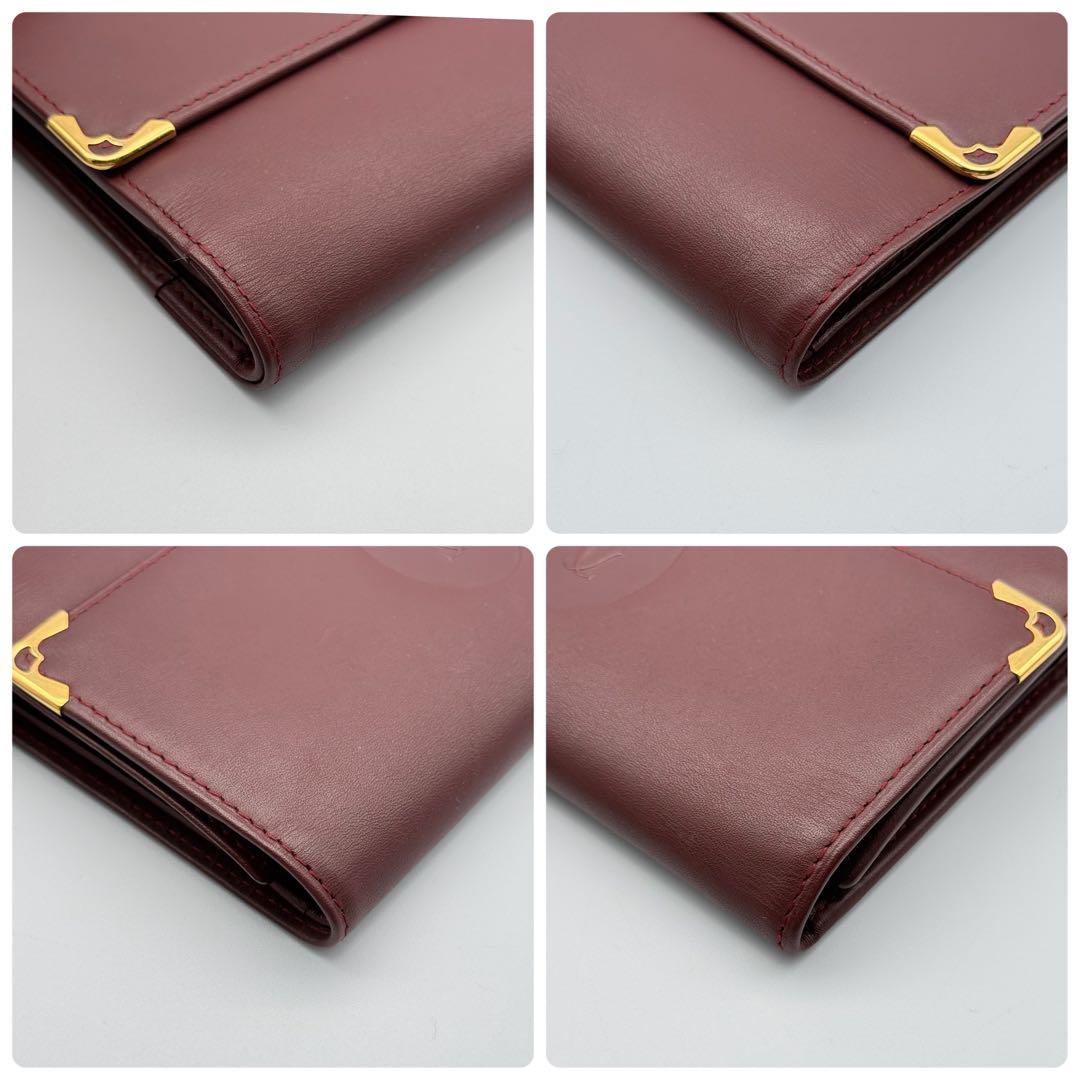 ✨極美品✨カルティエ マストライン レザー 三つ折り財布 ゴールド金具 がま口