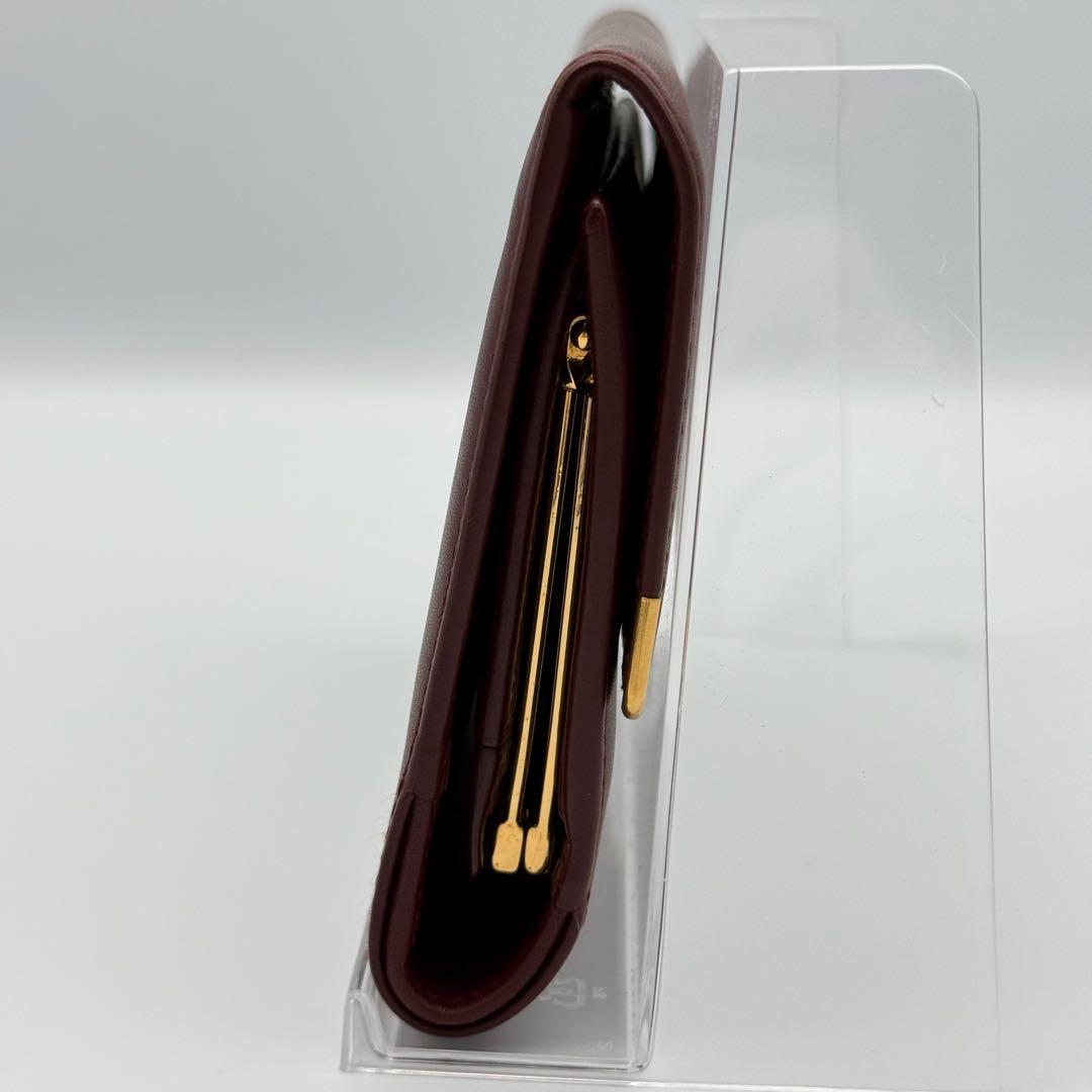 ✨極美品✨カルティエ マストライン レザー 三つ折り財布 ゴールド金具 がま口