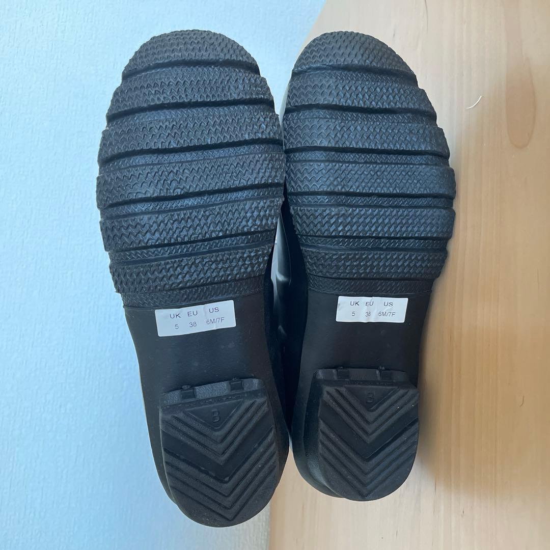【未使用級】HUNTER ハンター　レインブーツ　バイカラー　ブラック　ブルー