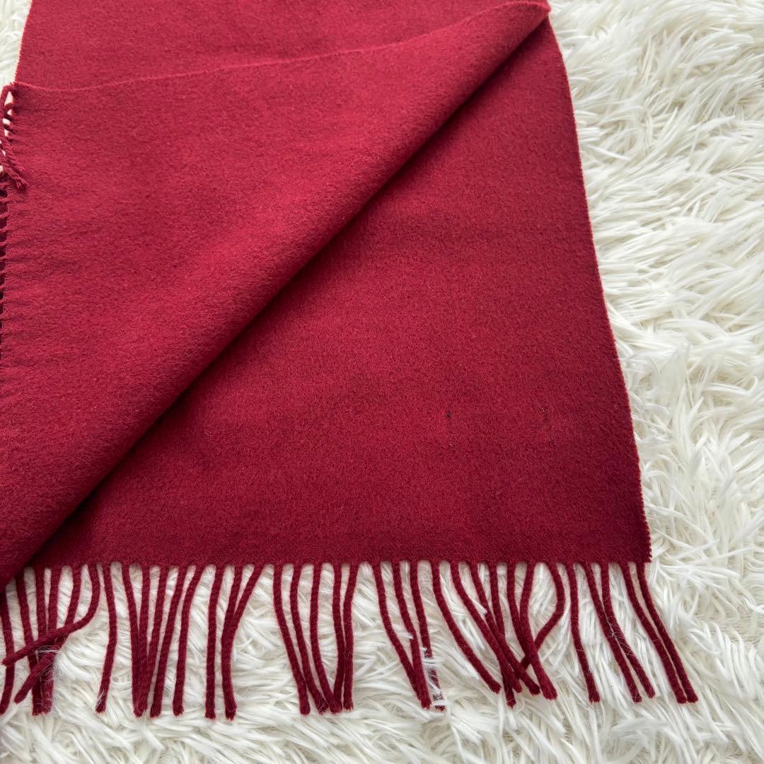 Burberrys バーバリー カシミヤ100 マフラー ロゴ刺繍 レッド