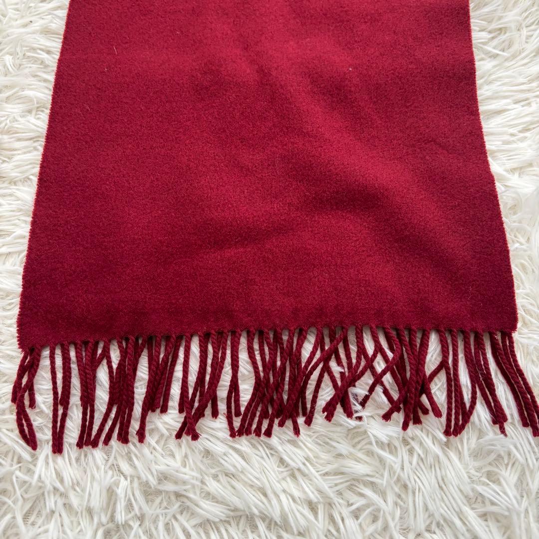 Burberrys バーバリー カシミヤ100 マフラー ロゴ刺繍 レッド