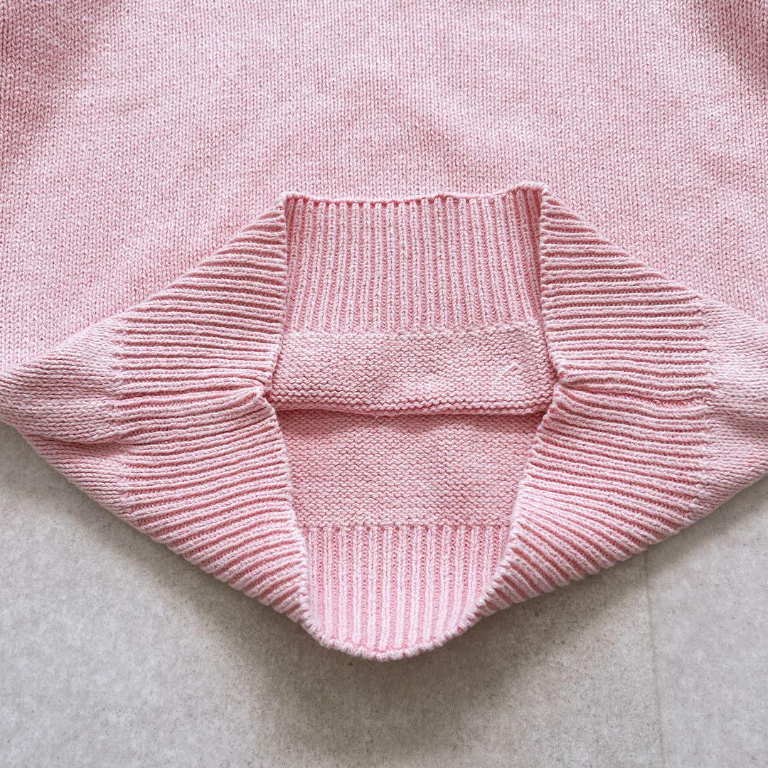 レア✨ラルフローレン ポロシャツ ニット 綿 ホースロゴ 刺繍 アイスピンク M