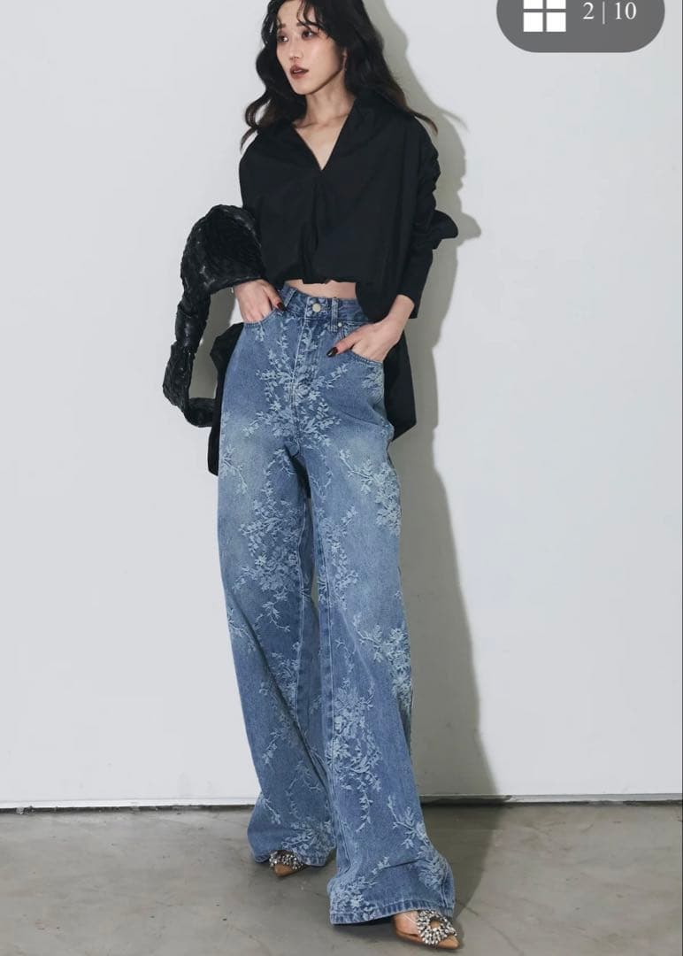 andrea&co ボタニカルコントラストデニム