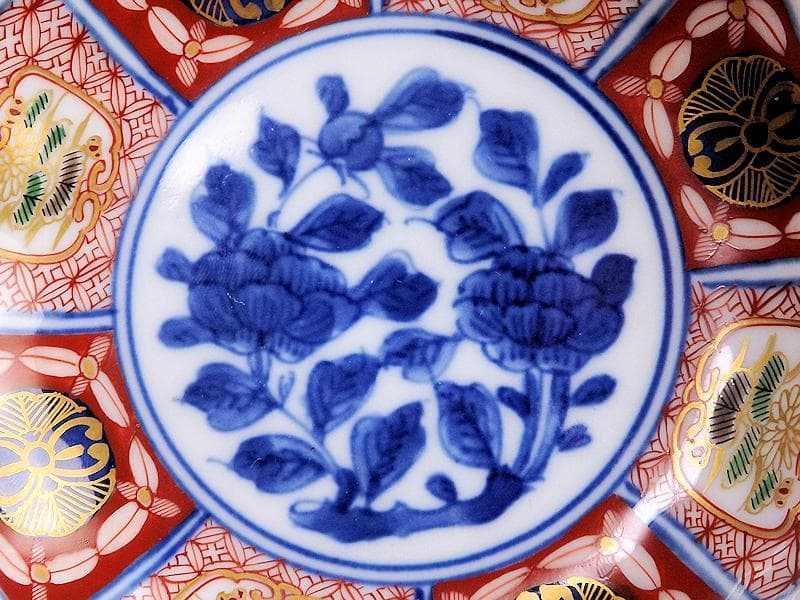 大聖寺伊万里　金襴手　菊に牡丹の図　４寸皿　N1110AS-DAn
