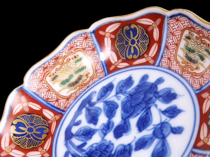 大聖寺伊万里　金襴手　菊に牡丹の図　４寸皿　N1110AS-DAn