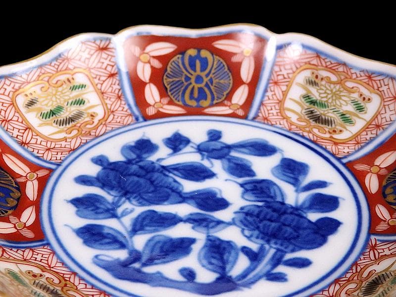 大聖寺伊万里　金襴手　菊に牡丹の図　４寸皿　N1110AS-DAn