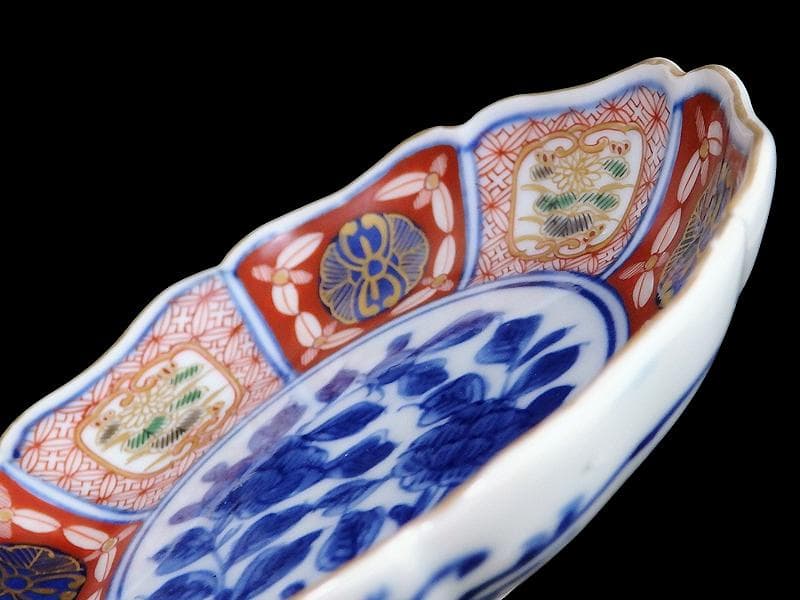 大聖寺伊万里　金襴手　菊に牡丹の図　４寸皿　N1110AS-DAn