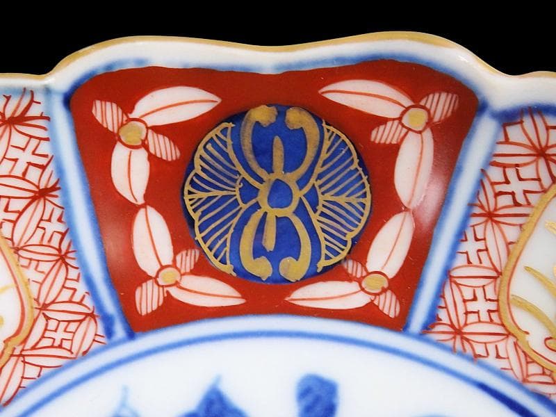 大聖寺伊万里　金襴手　菊に牡丹の図　４寸皿　N1110AS-DAn