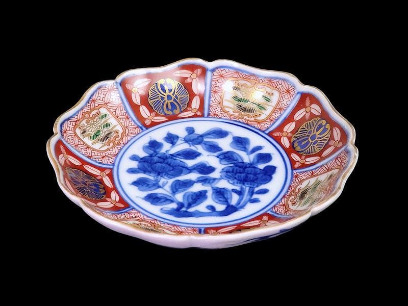大聖寺伊万里　金襴手　菊に牡丹の図　４寸皿　N1110AS-DAn