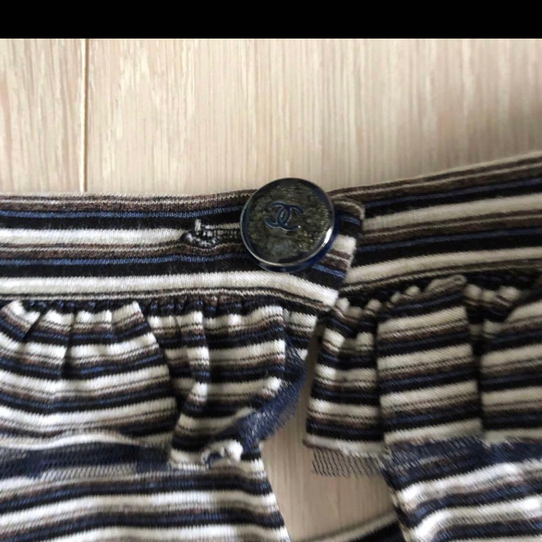 CHANEL フリルボーダーTシャツ