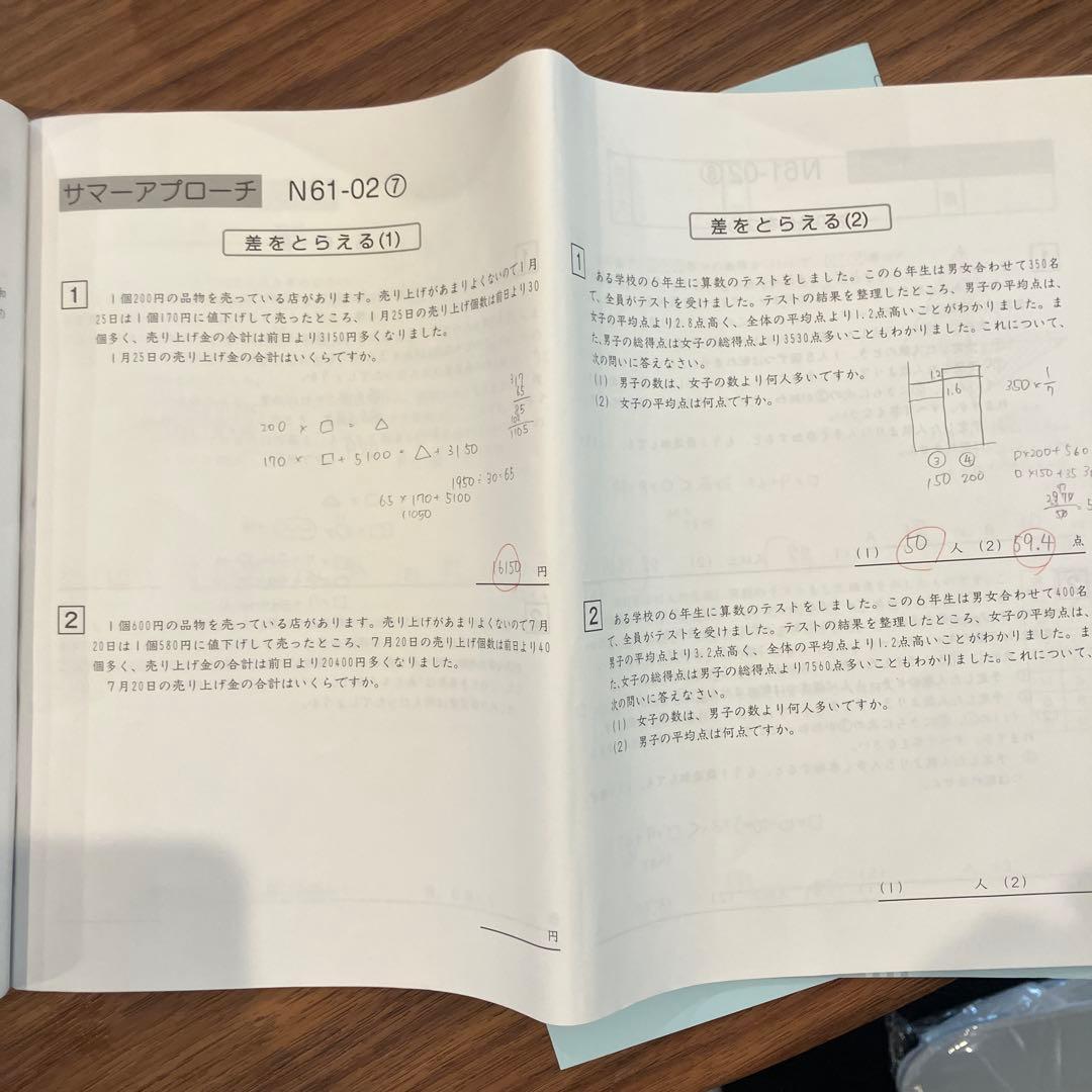 小学校6年生 数学問題集 SAPIX サマーサポート　スプリングサポート