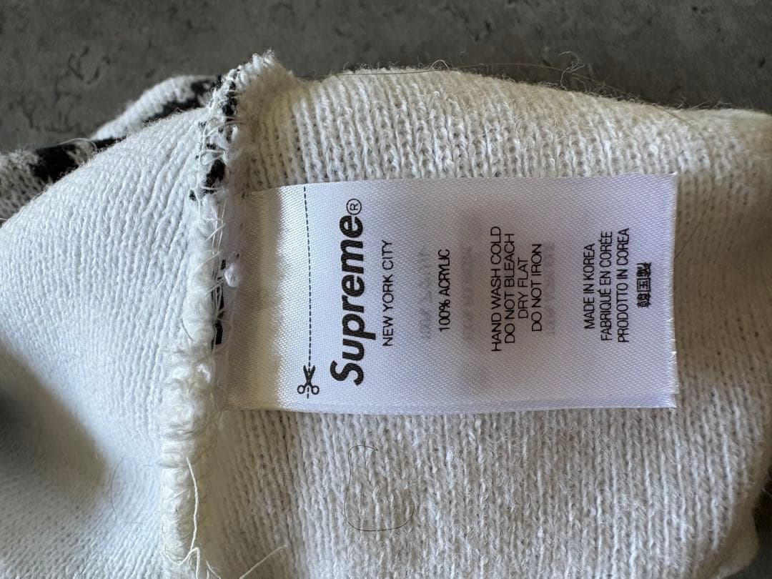 帽子 Supreme Arabic Jacquard Beanie White