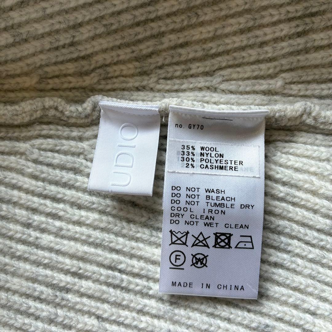 美品 APstudio カシミヤ混 ニットケープネック ウォーマー リブ編み