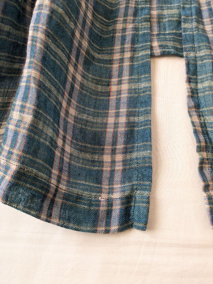 nest robe リネン ガーゼ マドラスチェック ローブシャツ