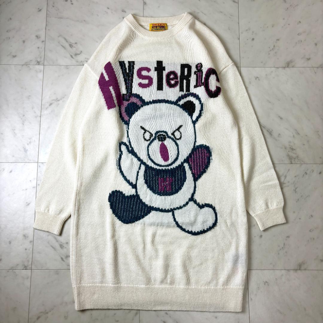 ヒステリックグラマー PATCH BEARジャカード ワンピース フリー クマ