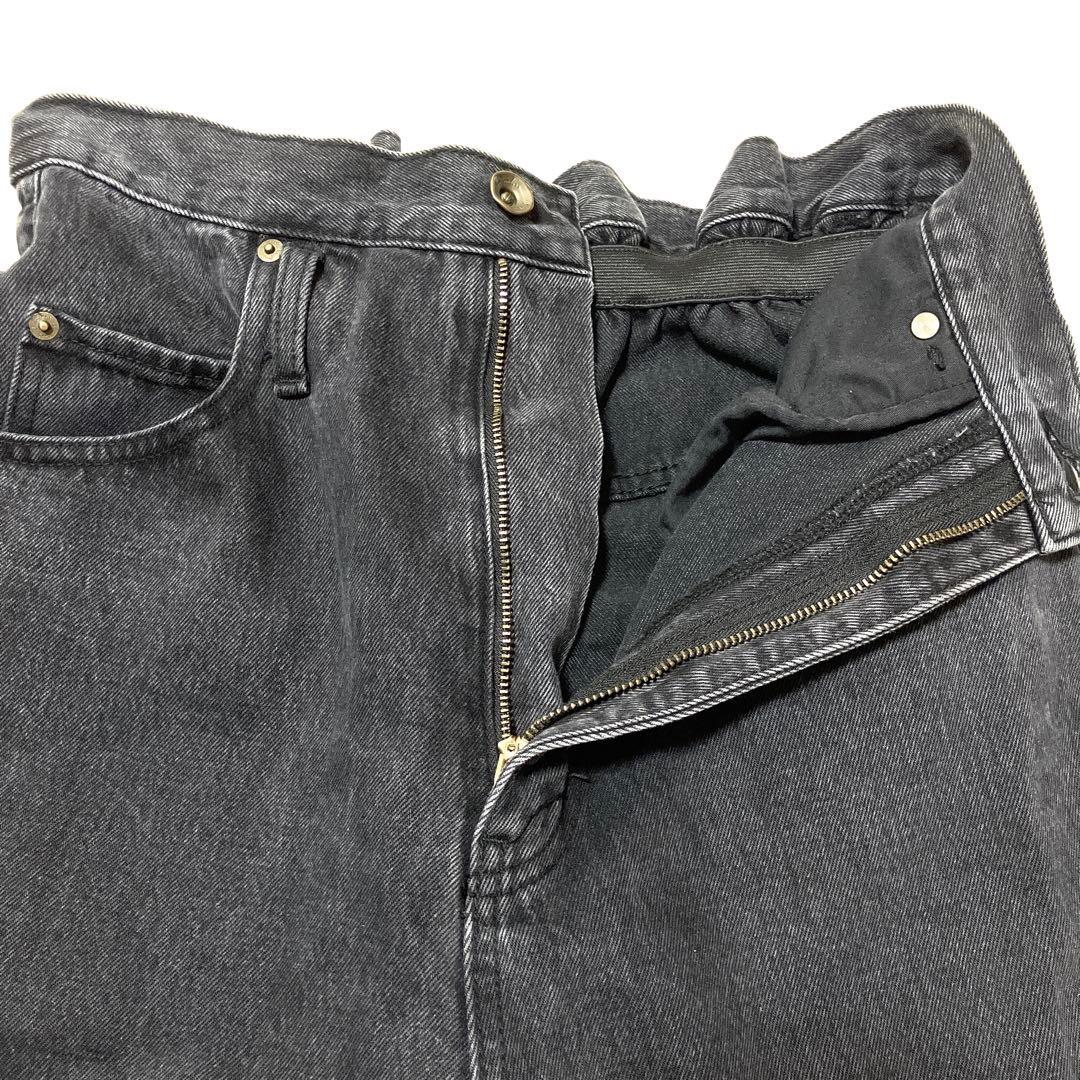 美品！searoomlynn オーバーウエストワイドデニム SRN05　ブラック