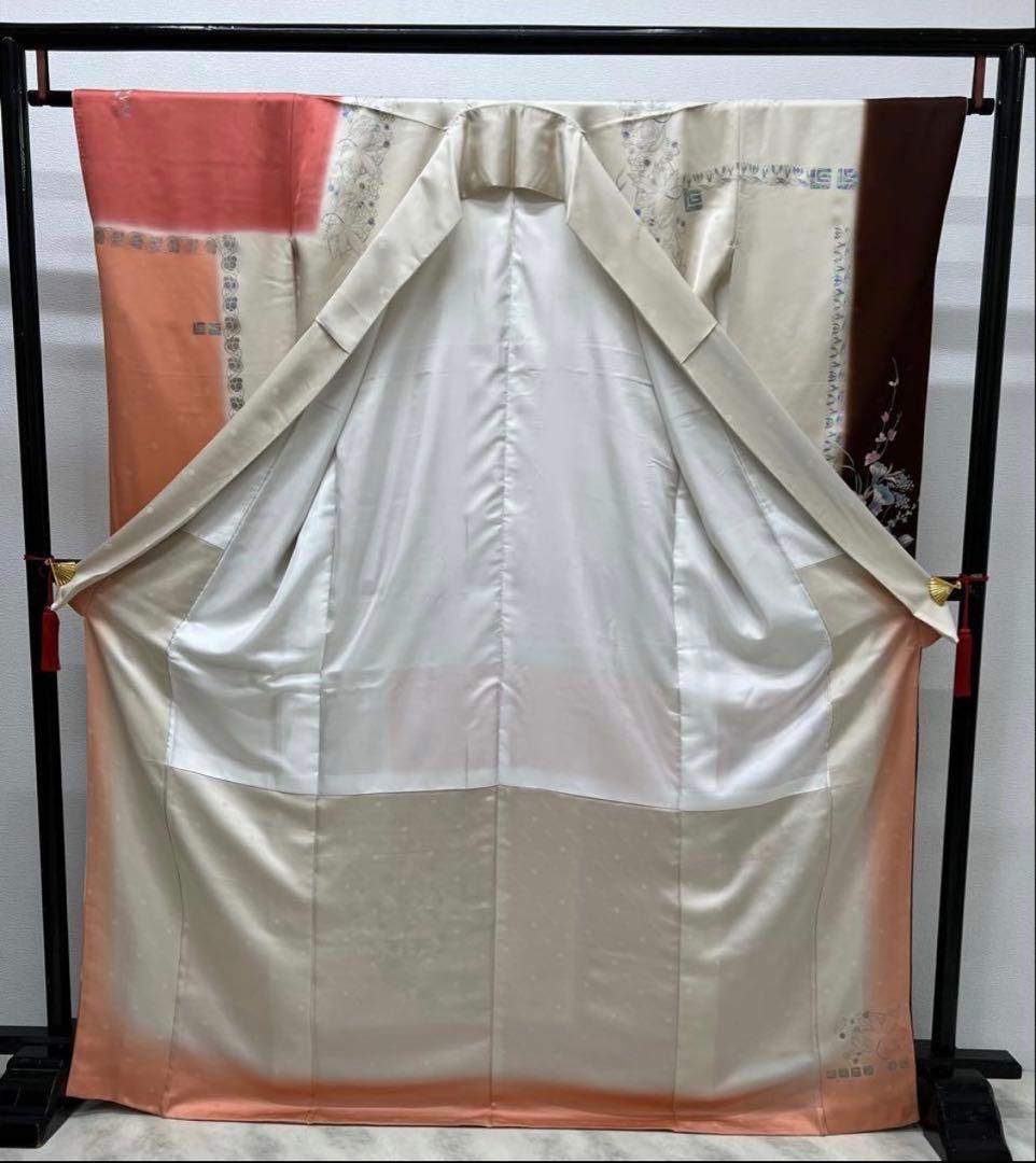 振り袖　フルセット　長襦袢　Guy Laroche 洋花　成人式　ブランド788