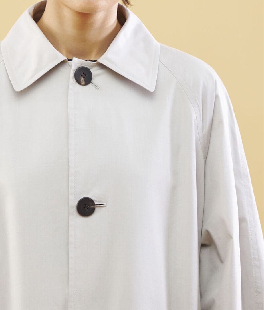 新品★ ステンカラーコート シルク コットン ネイビー GALERIE VIE
