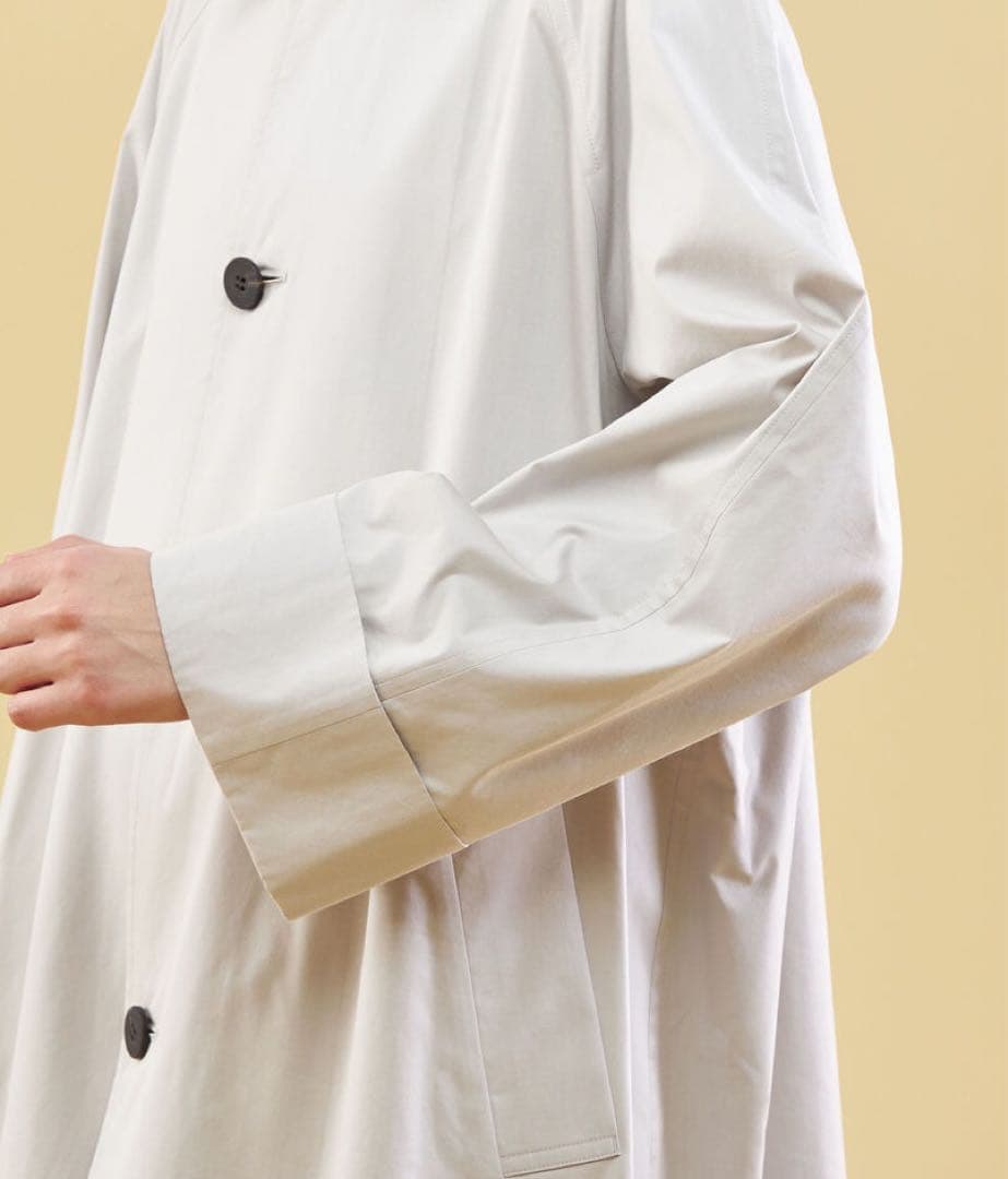 新品★ ステンカラーコート シルク コットン ネイビー GALERIE VIE