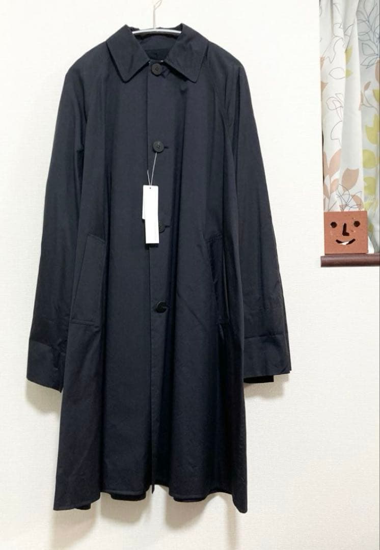 新品★ ステンカラーコート シルク コットン ネイビー GALERIE VIE