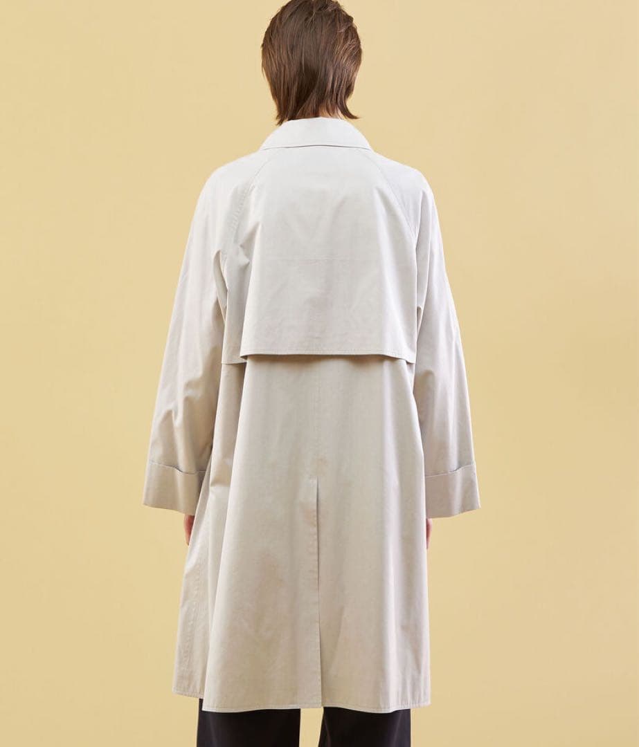 新品★ ステンカラーコート シルク コットン ネイビー GALERIE VIE