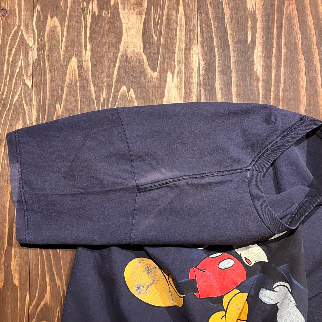 訳あり　USA製 disney ミッキー ネイビー　リンク　tシャツ XL 両面