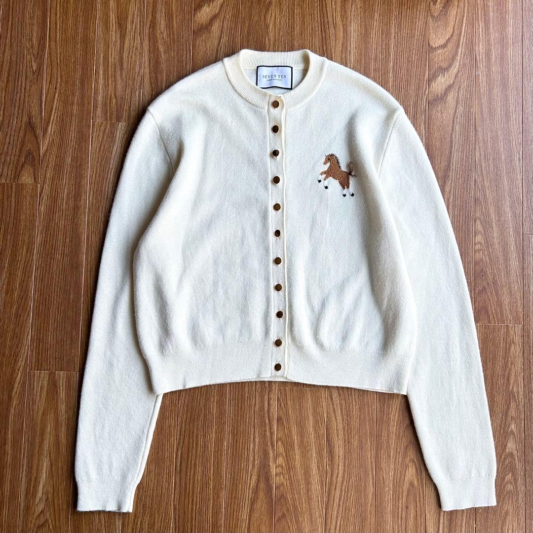 SEVEN TEN by MIHO KAWAHITO 馬刺繍カーディガン 日本製