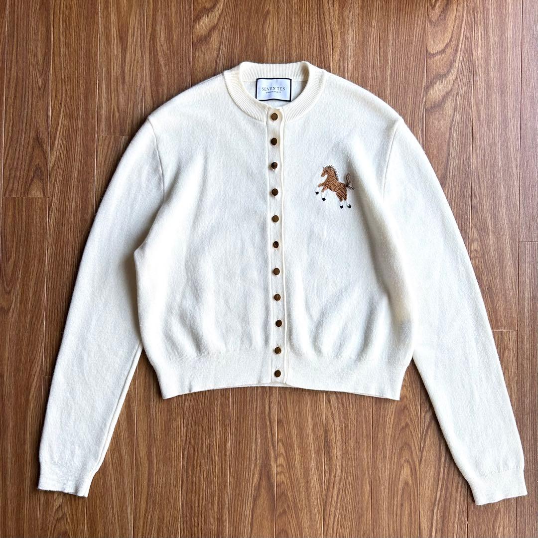 SEVEN TEN by MIHO KAWAHITO 馬刺繍カーディガン 日本製