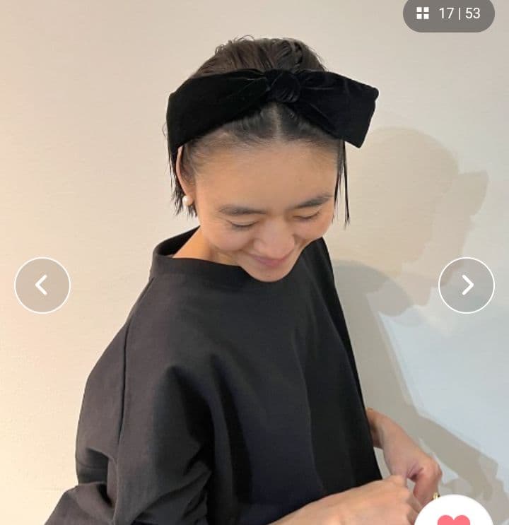 【試着のみ】COUDRE　ベルベットリボンカチューシャ　ブラック　金子綾