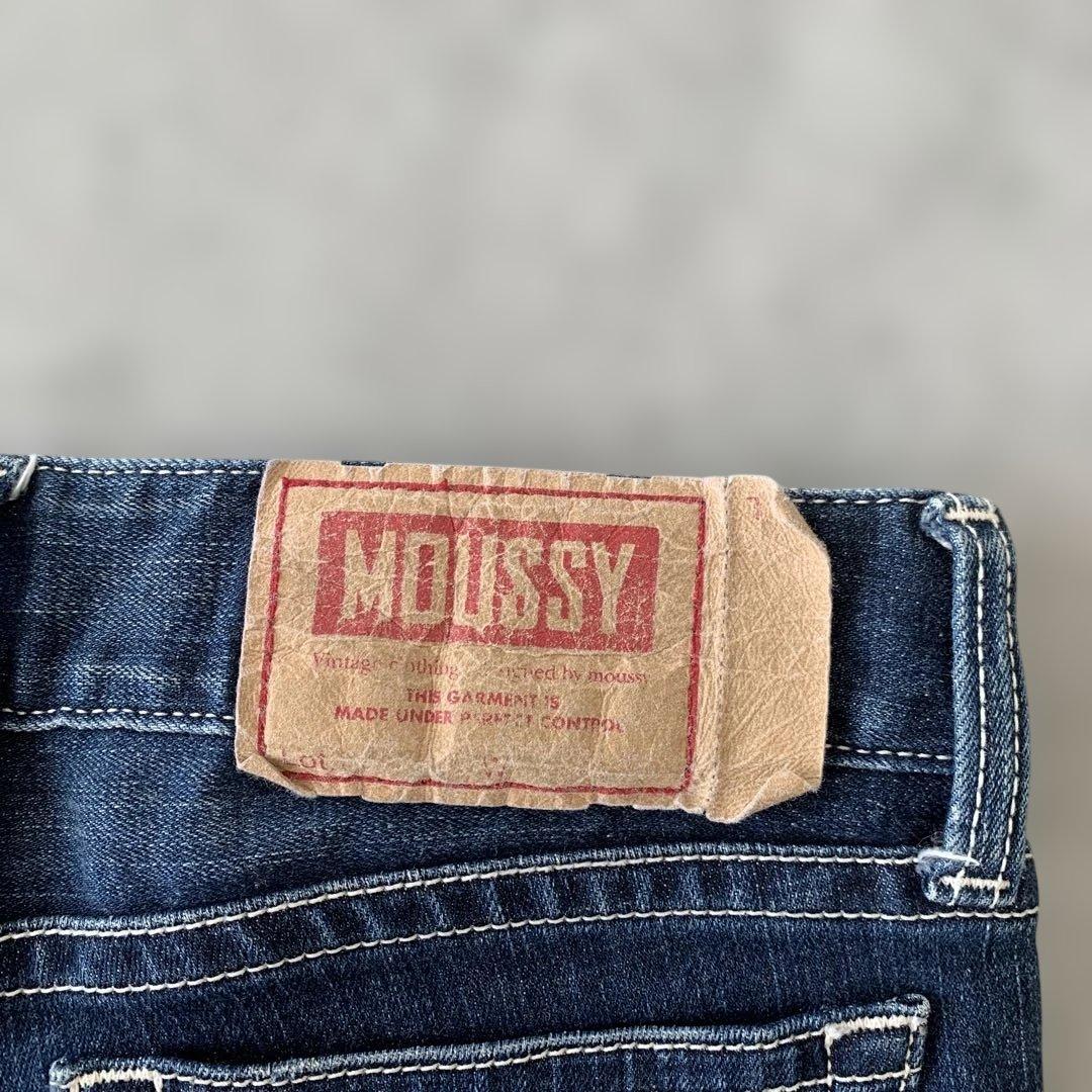 極美品✨MOUSSY 26inch Y2K ホワイトステッチ ダークブルー