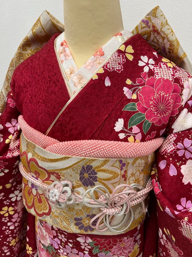 振り袖　フルセット　別誂長襦袢　成人式　金彩加工　刺繍入り　銀通し　799