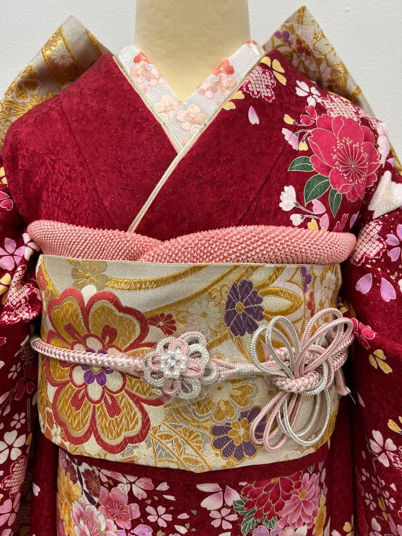 振り袖　フルセット　別誂長襦袢　成人式　金彩加工　刺繍入り　銀通し　799