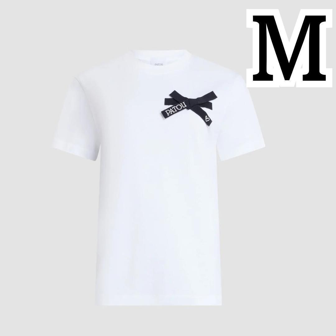 新作☆ PATOU 26SS コットン ホワイト ボウTシャツ 新品　M