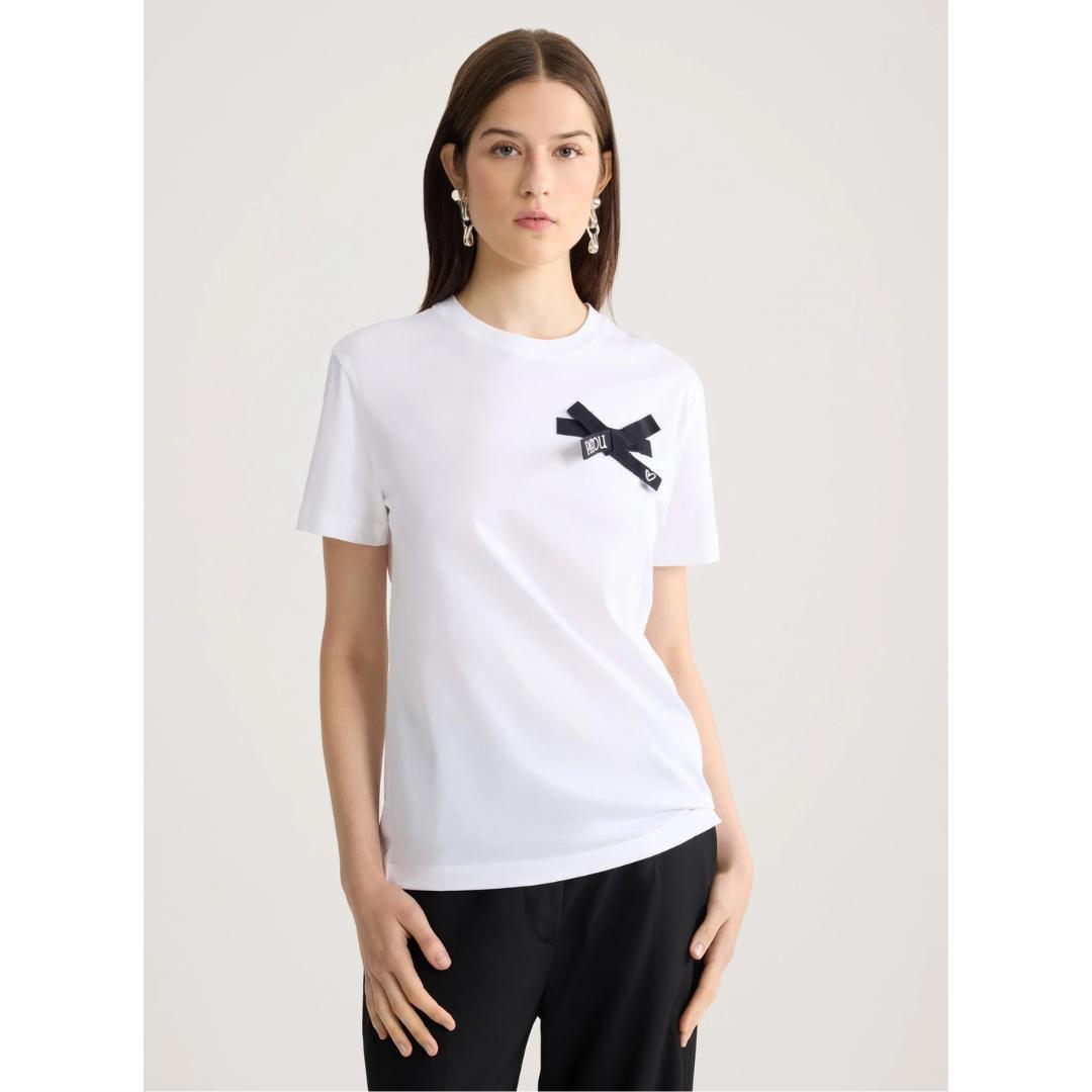 新作☆ PATOU 26SS コットン ホワイト ボウTシャツ 新品　M